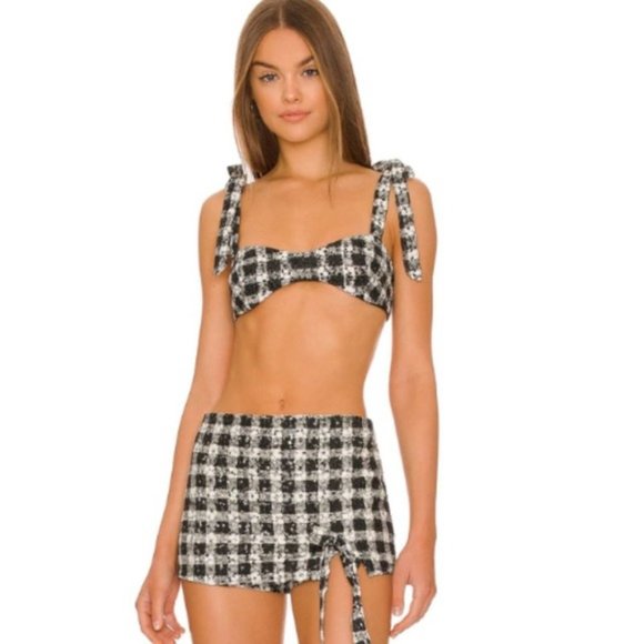 Lovers and Friends Winnie Bralette in Black & Ivory NWT Size XL - Picture 1 of 3